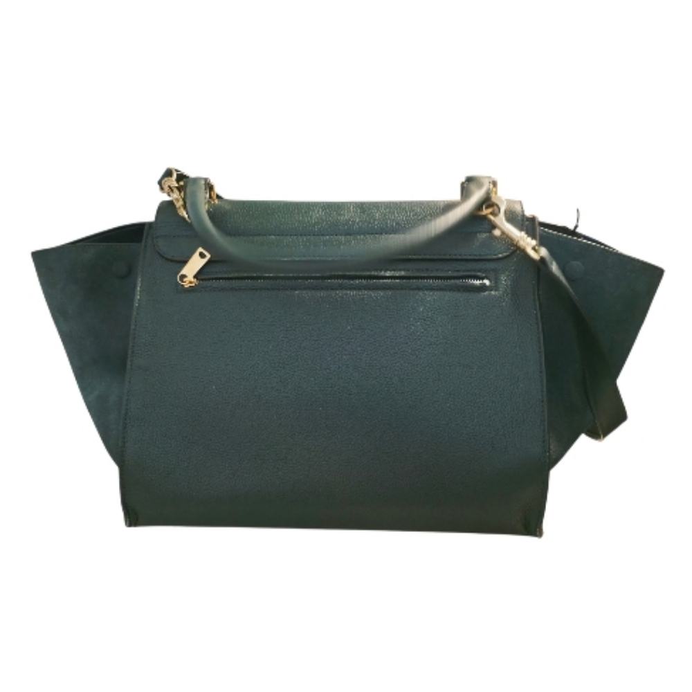 Celine Trapeze Medium Bag Green Calfskin Leather Gold Hardware Excellent w/ Tags - Picture 1 of 16